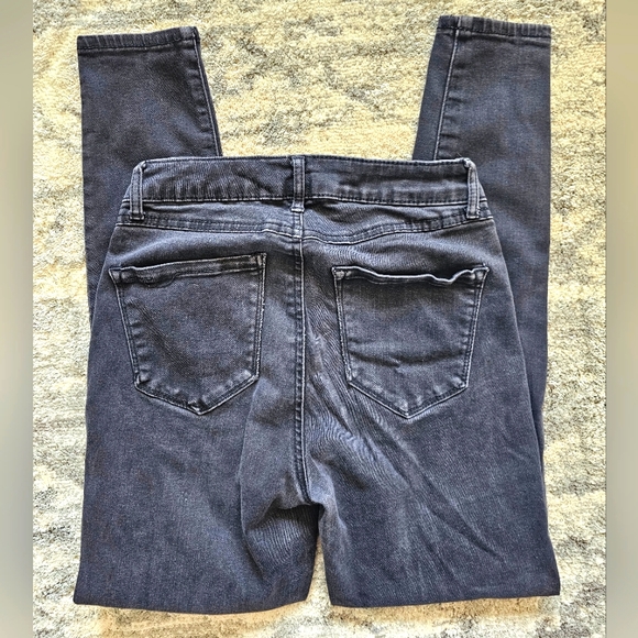 Rewash High Wasted Distressed Black Wash Skinny Jeans Size 3 Waist 26 - Picture 8 of 11